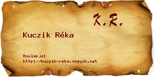 Kuczik Réka névjegykártya